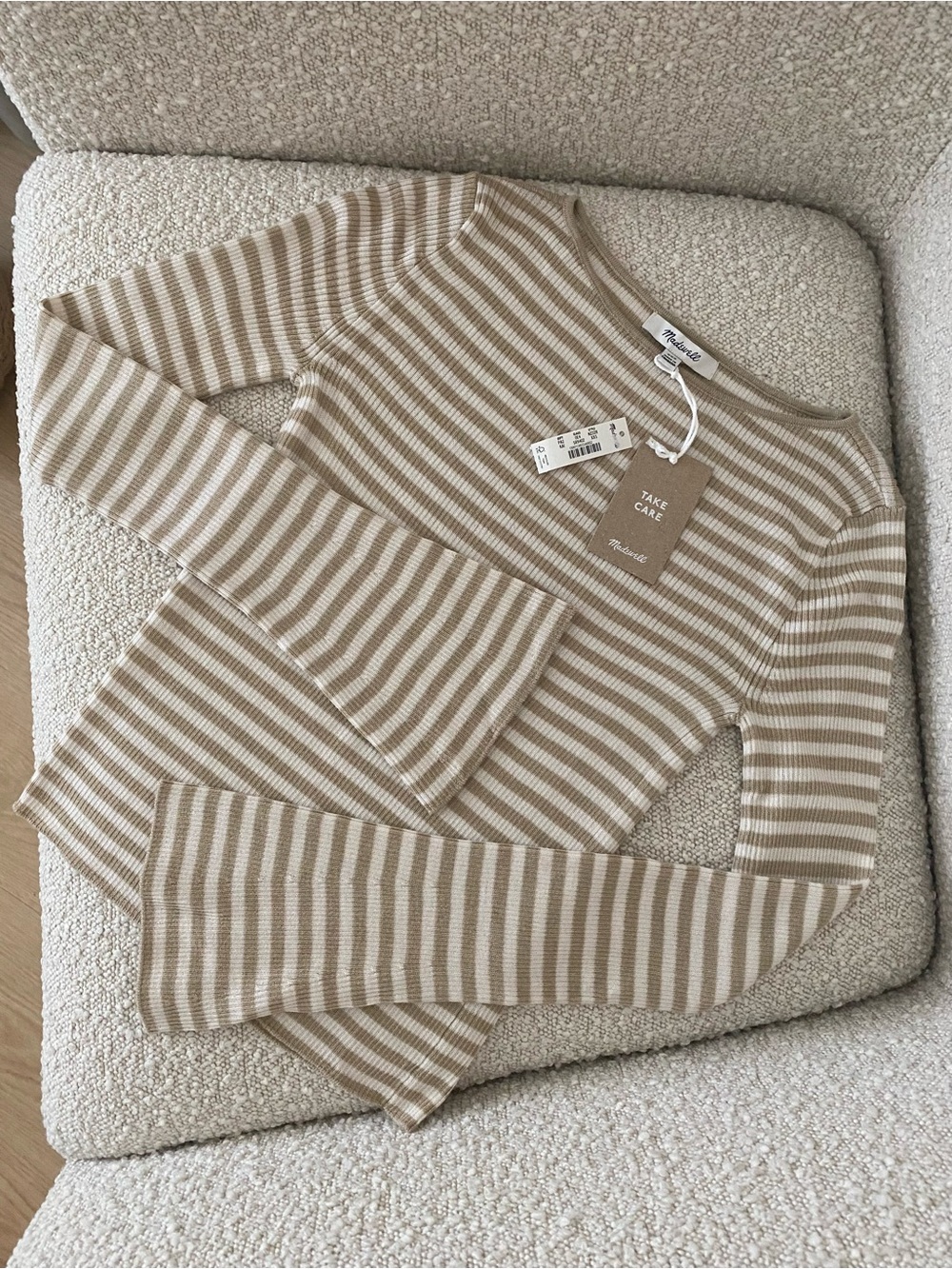 Madewell Flared-Sleeve Boatneck Sweater in Merino Wool-Silk Blend Size XXS